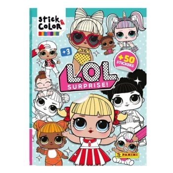 Альбом с раскрасками и играми LOL OFFICIAL STICK&COLOR+ 50 наклеек (голубой) Panini 8018190097146